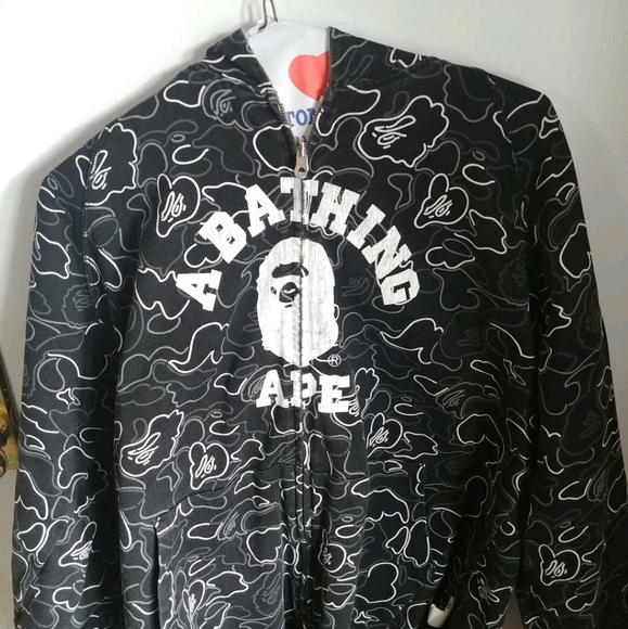 OG A Bathing Ape reversible gray/neon camo college - Picture 3 of 6